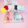 ATM Card Puller Key Rings Acrylic Credit Card Grabber Party Favor with Rabbit Fur Ball Keychain