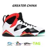 2022 여자 Mens Jumpman 7 Citrus 7S Sapphire Basketball Shoes with Socks Greater China Oregon French Blue 특허 팅커 대체 트레이너 스니커즈