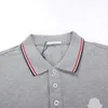 Erkek Uzun Kollu Polo Gömlek Tasarımcısı Gömlek Göğüs İşlemeli Rozet Tişört Boyutu M-XXL