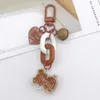 2022 New Custom Accessories Logo Leather Key Chain Holder Cute Fashion Lucky Heart Shape Set Pu Leather Keychain For Girl