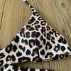 Designer Beach Thong Fashion Swimsuit Bikini Set European och American New Swimsuit Womens Small Cht Sexig Bandage Leopard Print Three-Point Split Hot Spring Bikini