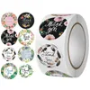 500pcs/roll THANK YOU Stickers Round 1 Inch Floral Tape Wedding Adhesive Stickers Holiday Greeting Card DIY Decoration BH7016 TYJ
