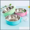 Dog Bowls Feeders Supplies Pet Home Garden Stainless Steel Bowl For Small Medium Large Dogs Big Size Pets Feeder 2 Colors Pab12292 Drop De