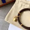 Brand luxury jewelry double leather rope female male designer leather bracelet high-end elegant fashion gift belt box