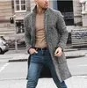 Cappotto di lana da uomo scozzese in misto lana da uomo Cappotto lungo da uomo di media lunghezza alla moda invernale T220810