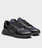 Populära Casual-stylish Sneakers Skor Re-Nylon Borstad Läder Män Stickat Tyg Runner Mesh Runner Trainers Man Sport Utomhus Promenad EU38-46