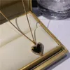 Pendant Necklaces Korea Design Fashion Jewelry Black Crystal Love Necklace Elegant Women Prom Party Sexy Clavicle NecklacePendant