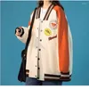 Женские куртки американская куртка бомбардировщика Женщины бейсбол осень базовый пальто