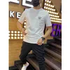 T-shirt Męski Summer Nowy okrągły szyjka z krótkim rękawem Motorcykl nadrukowane męskie Trend Trend Trens Młodzieżowe Merceryzowane bawełniane szczupłe ubranie M-6xl