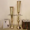 Party Decoration 88 / 74cm Flowers Vase Wedding Table Centerpiece Event Road Gold Metal Vases Flower Holders 10 st / LotParty