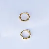 Hoop & Huggie Women's Fashion Simple Spiral Earrings Golden/White Small Huggies Punk Charming Mobius Jewelry For Lady GirlsHoop Kirs22