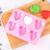 6 Cavity 3D Diamond Heart Shape Mould 100% Food-Grade Silicone Dessert Mold Non-Stick Easy Release Mold Cake Candy Ice Cube Soap Tray DH9444