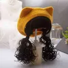 Berretto lavorato a maglia per ragazze per bambini Berretto per parrucca con treccia di capelli lunghi Autunno Inverno Caldo Moda per bambini all'aperto Cappelli e berretti per bambini L2207283404