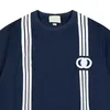 2022 camisas masculinas femininas Tees Oversize T-shirt com tops de grife interligados camiseta estampada verão azul profundo preto camisa de algodão tamanho S-XXL