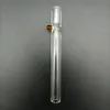 Clear Pyrex Glass One Hitter Pipe Tobacco Röker örtrör OD 10mm Holder Filter Tips Steamroller Piece Rolling Paper