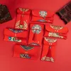 Prezent prezentowy chiński styl haftowy czerwona koperta brokatowa tkanina Lucky Money torebka torebka przyjęcie weselne