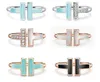 La nueva apertura de doble forma, los anillos de la banda de plata esterlina, 1.1 con logotipo original de la moda de la moda del diseño de la marca de la marca
