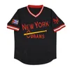 New York NY Cubans # 17 # 3 BUTTON-DOWN Maillot de baseball rétro en maille noire et blanche cousu