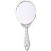 Ручные зеркала макияжа романтическая винтажная рука держат Zerkalo Позолоченная ручка овальная круглая косметическая зеркала