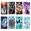 Étuis portefeuille en cuir pour Samsung A03S 165.8MM USA A23 4G 5G F23 Galaxy A13 4G A73 A33 A53 Dentelle Fleur Papillon Panda Tigre Tour Animal Dessin Animé Titulaire Flip Cover Bourse