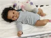 50CM Complete Doll Bebe Reborn Maddie Soft Body Flexible Black Skin African American Baby Hand Rooted Hair Bonecas Toy 220504