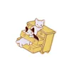 에나멜 무장 라벨 브로치 핀 재미있는 만화 고양이 고양이 동물 배지 insue 애니메이션 브로치 절묘한 액세서리 1 79ks e3
