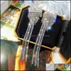 Ciondola orecchini lampadario gioielli Bling cristallo lungo nappa cuore strass Waterdrop geometrico orecchino a goccia Eardrop per le donne regalo Deli