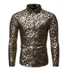 Lüks Beyaz Paisley Bronzing Baskı Gömlek Erkekler Camisa Masculina 2022 Yepyeni Erkek Elbise Gömlek Partisi Gece Kulübü Gündelik Gömlek L220704