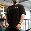 Oversized t -shirt mannen zomer gym kleding bodybuilding fitness losse casual lifestyle slijtage t -shirt streetwear hiphop t -shirt 220621
