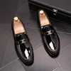 Arrivée Men Nouveau 36c5f Charmante broderie de paillettes Crown Flats Robe Gentleman Shoe Male Wedding Homecoming Evening Groom Prom Shoes S