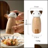 Mills Kitchen Tools Kitchen Dining Bar Home Garden Cat Grinder Pepper Sea Salt Grinding Bottle Wooden Seasoning Jar New Rre13368 Drop Del