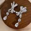 Smycken Örhängen Charm Bow Silver Earring Girl Diamond Imitation Ruby Örhängen -Selling Örhängen