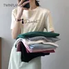 기본 kawaii 티셔츠 여성 대형 소프트 코튼 티 여름 인쇄 짧은 슬리브 옷 여성 점퍼 탑