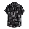 Camicie casual da uomo Camicia da uomo Stampa a righe Manica corta hawaiana Bottone Turn-down Harajuku Estate Per uomo Chemise HommeUomo
