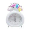 Cute Unicorn Clock Kids Cartoon Alarm s Bedroom Bell Night Light Table Wake Up Regali di compleanno di Natale per bambini LJ200827