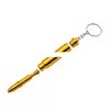 Golden Bullet Shape med nyckelkedjor Metal Pipe Tips Cleaner Accessory 69mm Rökning Tabacco Pipe Cigarettkvarn en