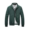 Chaquetas para hombres Primavera Otoño Chaqueta casual Abrigo de bombardero para hombres Cuello alto Ajuste regular Cremallera Ropa masculina Cortavientos