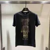 디자이너 패션 브랜드 TSHIRT 여름 새로운 머서 리화 면화 유럽 및 미국 남성 여성 애호가 소프트 폭력 곰 인쇄 뜨거운 드릴 라운드 넥 티셔츠