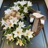 Easter cross wreath simulation plant Party Decoration door hanging bow rattan ring