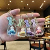 Creative Oil Cat Keychain Women Liquid Sequin Keyring Charm Bag Car Pendant Key Chain for Kids Gift