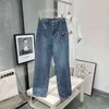 Primavera e verão super quente panda bordado calças de jeans alta pernas largas lavadas com cintura alta