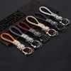 Porte-clés honnête luxe hommes personnalisé porte-clés voiture porte-anneau cadeau bijoux en cuir véritable corde sac breloque pendentif porte-clés