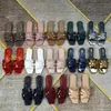 Met boxpantoffel YS Tribute Platte lederen ineengestrengelde bandjes Slide Sandalen dames designer schoenen Bruin Patent zwart wit Patent Amber grijs Croc Embossed beach slides