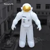 Figurine d'astronaute gonflable géante, modèle 5m, pilote spatial blanc, ballon spatial avec casque doré pour spectacle spatial