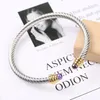 Bangle open designer bracelet Crystal Diamond Adjustable Cable bracelets designer women's Titanium Steel love bangles311G