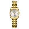 Armbanduhr Luxus runde Quarz -Strass -Zifferblatt Casual Arms Watches Edelstahlgurt Mode Uhr Waterdes Armbanduhr für Frauen Hektar