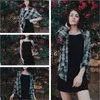 Ly Varey Lin Summer Autumn Casual Two Piece Set Long Sleeve Plaid Gray Overcoats Spaghetti Strap Slim Black Dress 220509