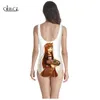 Anime menina cor tempero e lobo impressão 3d onepiece swimwear mulheres natação maiô sem mangas sexy praia maiô 220617