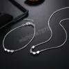 Charms Silver box chain bracelets neckalce for women fashion Party wedding accessories jewelry sets gifts