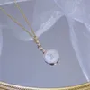 Girocolli girocolli Semplice EXquisite Moon Micro intarsiato CZ Collana per le donne Temperamento Conchiglia Catena clavica Kolye Gioielli anniversario